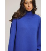 Blue Wool Turtleneck Dress