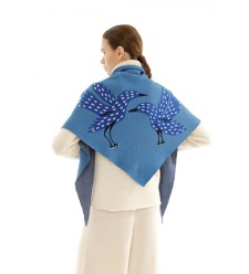 Schal mit Blauem Vogelmotiv Schal mit Blauem Vogelmotiv