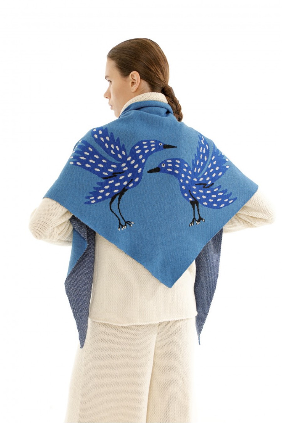 Schal mit Blauem Vogelmotiv Schal mit Blauem Vogelmotiv