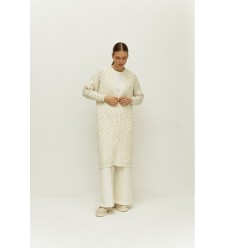 Weißer gestrickter Cardigan