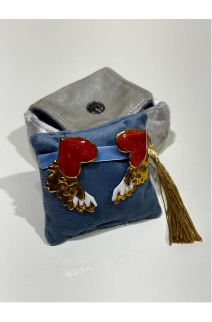 Geflügeltes Herz Ohrringe von A.PRI Jewelry