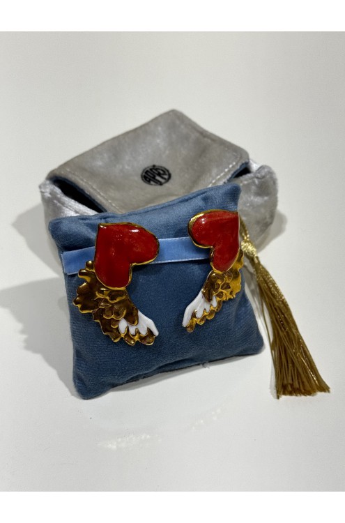 Geflügeltes Herz Ohrringe von A.PRI Jewelry