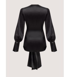 Schwarze Bluse mit Bindebändern von Attire