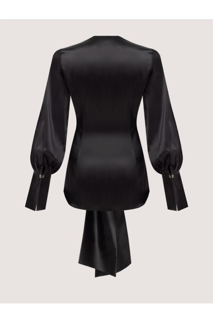 Schwarze Bluse mit Bindebändern von Attire