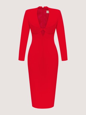 Kleid mit tiefem V-Ausschnitt von Attire by Halyna Davydiuk
