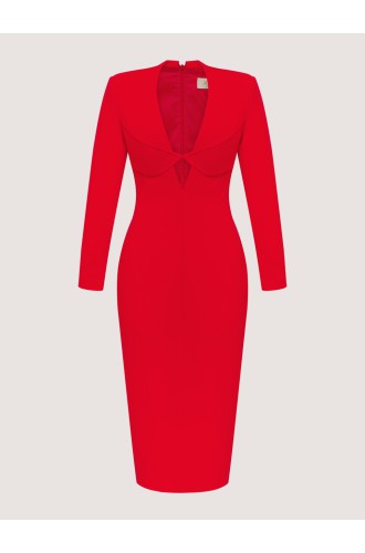 Deep V-neck Dress by Attire by Halyna Davydiuk