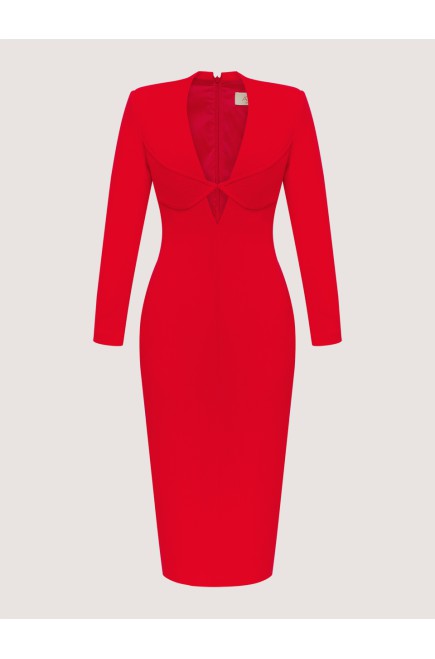 Kleid mit tiefem V-Ausschnitt von Attire by Halyna Davydiuk