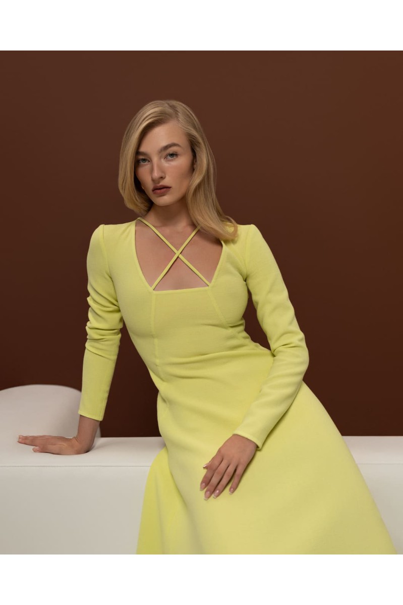 Attire Limettenfarbenes Kleid
