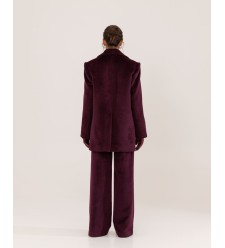 Attire Hose aus Mantelstoff mit Futter und Taschen (Burgunderrot)