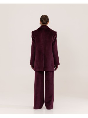 Attire Hose aus Mantelstoff mit Futter und Taschen (Burgunderrot)