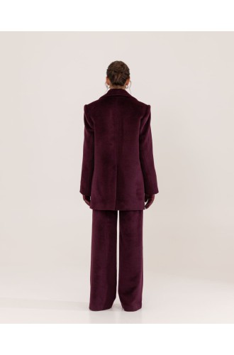 Attire Hose aus Mantelstoff mit Futter und Taschen (Burgunderrot)
