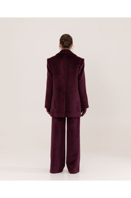 Attire Hose aus Mantelstoff mit Futter und Taschen (Burgunderrot)