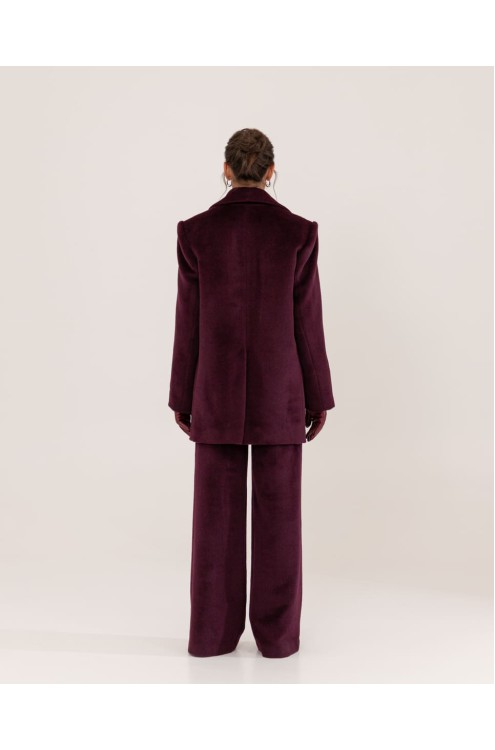 Attire Hose aus Mantelstoff mit Futter und Taschen (Burgunderrot)