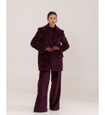 Attire Hose aus Mantelstoff mit Futter und Taschen (Burgunderrot)
