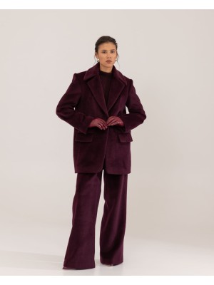 Attire Hose aus Mantelstoff mit Futter und Taschen (Burgunderrot)