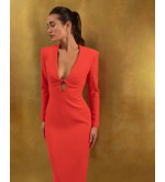 Kleid mit tiefem V-Ausschnitt von Attire by Halyna Davydiuk