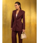 Taillierter Blazer von Attire by Halyna Davydiuk (Burgunderrot)