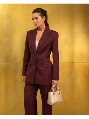 Taillierter Blazer von Attire by Halyna Davydiuk (Burgunderrot)