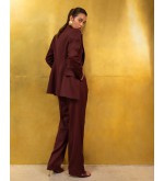 Taillierter Blazer von Attire by Halyna Davydiuk (Burgunderrot)