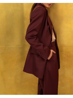 Taillierter Blazer von Attire by Halyna Davydiuk (Burgunderrot)