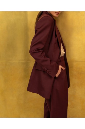 Taillierter Blazer von Attire by Halyna Davydiuk (Burgunderrot)