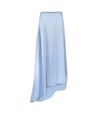 Blaues Seidenkleid mit Rockteil von Bobkova