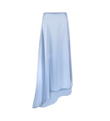 Blaues Seidenkleid mit Rockteil von Bobkova