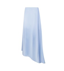 Blaues Seidenkleid mit Rockteil von Bobkova