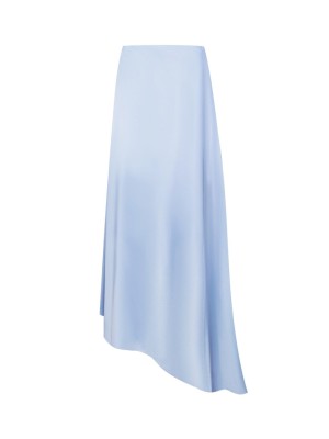 Blaues Seidenkleid mit Rockteil von Bobkova