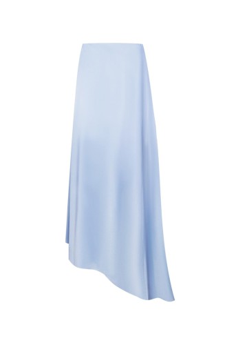 Blaues Seidenkleid mit Rockteil von Bobkova