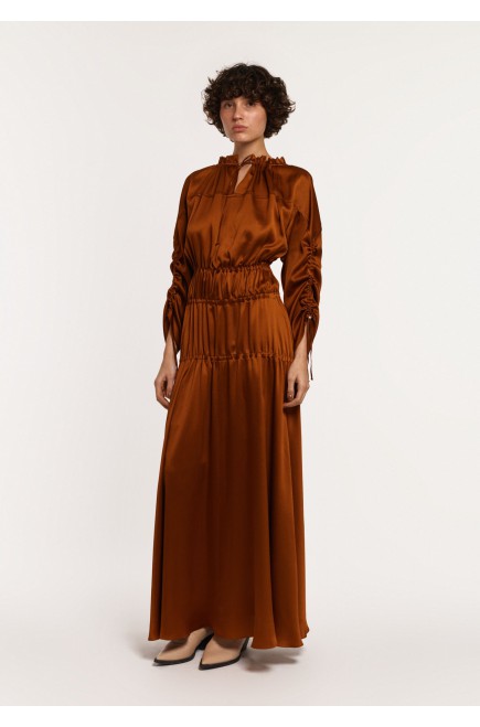 Bobkova Seidenkleid in Ocker