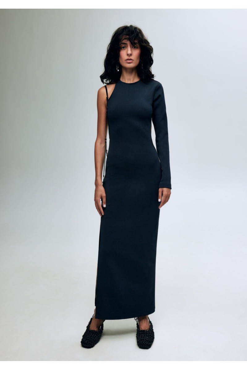 BOBKOVA Strickkleid mit offenem Rücken und Stickband