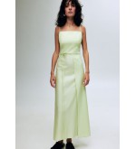 Bobkova Salatgrünes Wickel-Sommerkleid