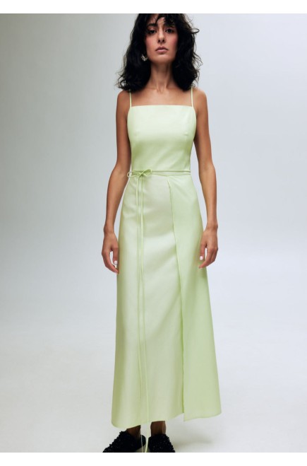 Bobkova Salatgrünes Wickel-Sommerkleid