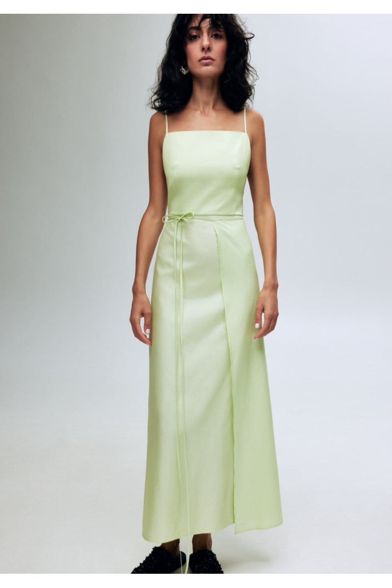 Bobkova Salatgrünes Wickel-Sommerkleid