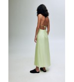 Bobkova Salatgrünes Wickel-Sommerkleid