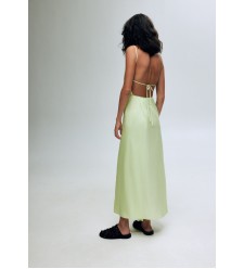 Bobkova Salatgrünes Wickel-Sommerkleid