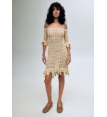 Gehäkeltes Kleid von Bobkova mit handgefertigten Rüschen
