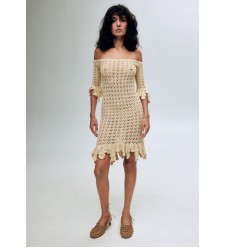 Gehäkeltes Kleid von Bobkova mit handgefertigten Rüschen