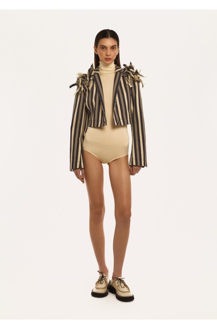 Bobkova Gestreifte Crop-Jacke