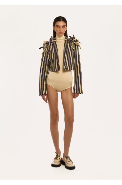 Bobkova Gestreifte Crop-Jacke