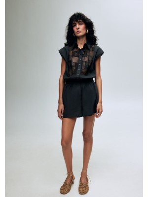 Bobkova Schwarzer Patchwork-Jumpsuit