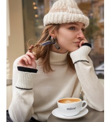 Bobkova Handgestrickte Wollmütze