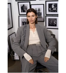 Bobkova Hose mit offenen Kanten (Hellgraue)