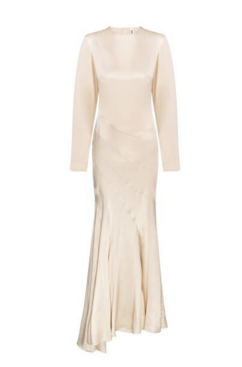 Langes Seidenkleid