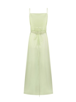 Bobkova Salatgrünes Wickel-Sommerkleid