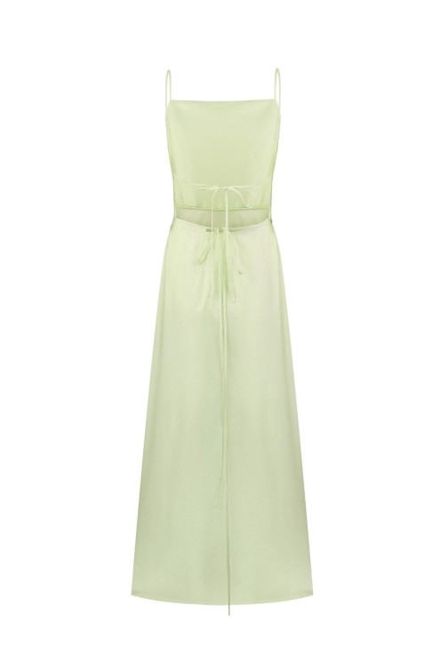 Bobkova Salatgrünes Wickel-Sommerkleid