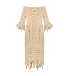 Gehäkeltes Kleid von Bobkova mit handgefertigten Rüschen