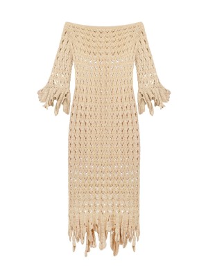 Gehäkeltes Kleid von Bobkova mit handgefertigten Rüschen