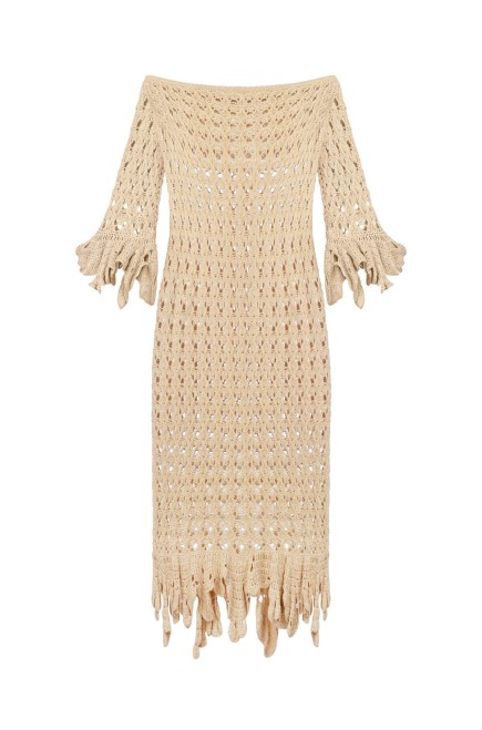 Gehäkeltes Kleid von Bobkova mit handgefertigten Rüschen